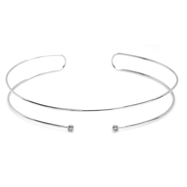 Single Cz Slip-On Choker | Silver