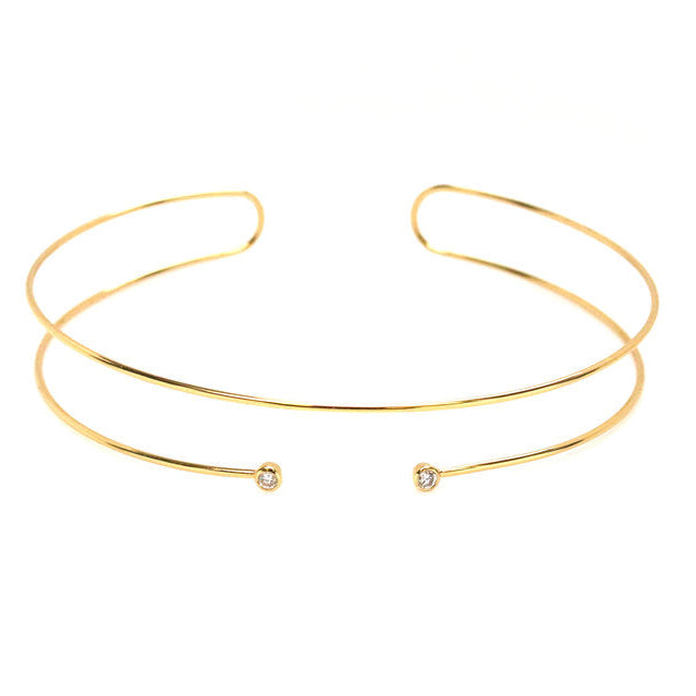 Single Cz Slip-On Choker | Gold