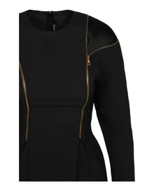 Versace | Double Zip Long Sleeve Cocktail Dress