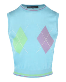 Versace | Sleeveless Argyle Sweater