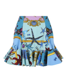 Versace | Tresor De La Mer Print Ruffle Skirt