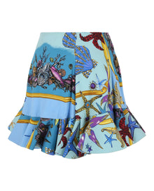 Versace | Tresor De La Mer Print Ruffle Skirt