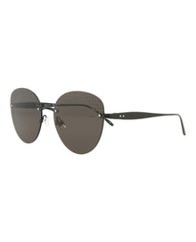 Alaia Cat Eye Metal Sunglasses | Black