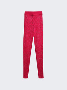 Women | ALAÏA | Lace Leggings | Fuchsia
