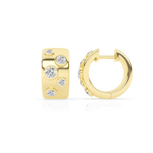 1.00 CT Round Lab-Grown Diamond | Huggie Hoop Earrings | 14K Yellow Gold over Sterling Silver | F Color | VS Clarity