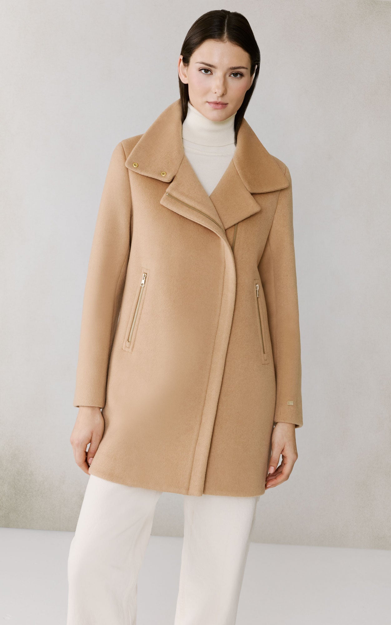 Abbi Coat With Bib In Wool | Teak