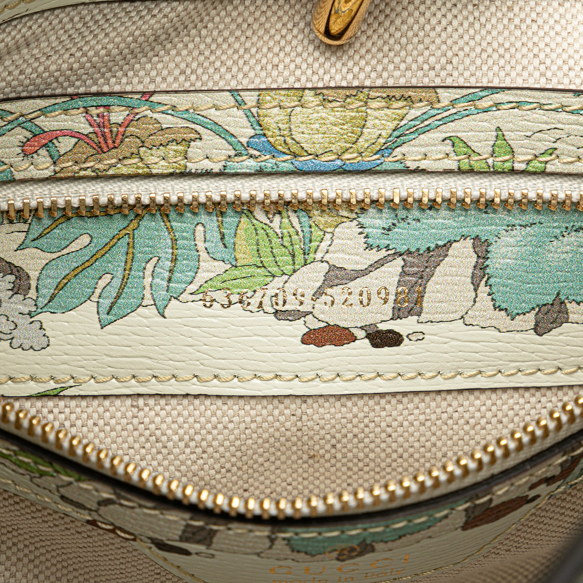 Gucci | Pre-Owned Yuko Higuchi Small Calfskin Floral Print Jackie 1961 | White