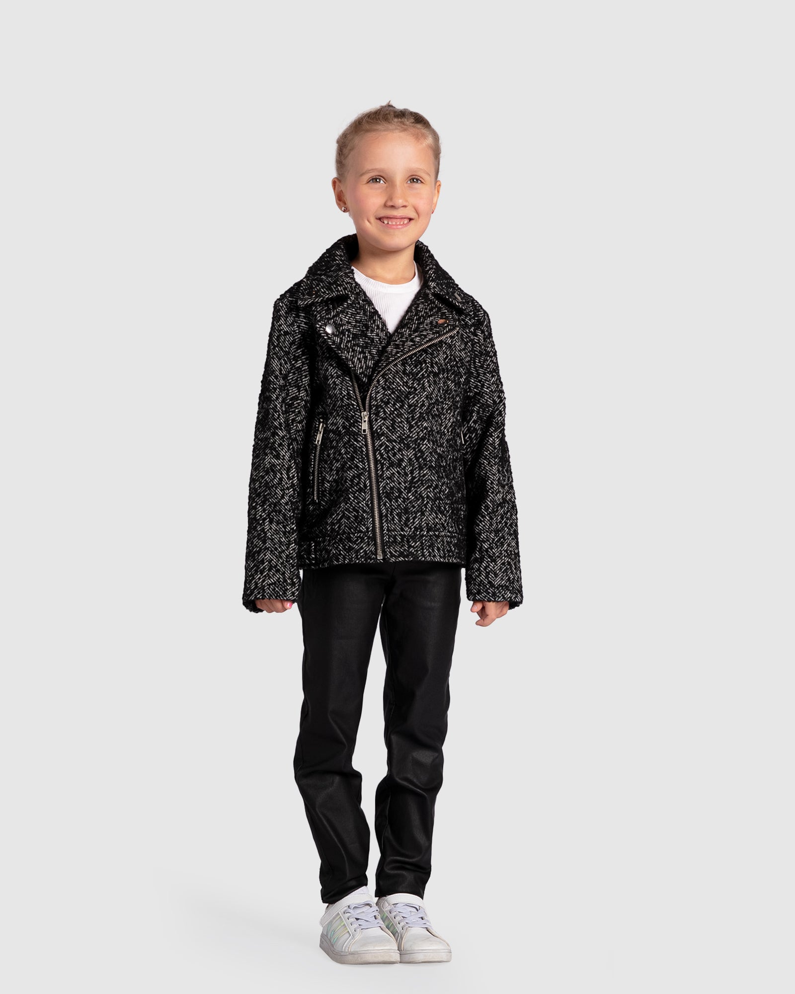 Kids | Angel's Face Biker Jacket | Black