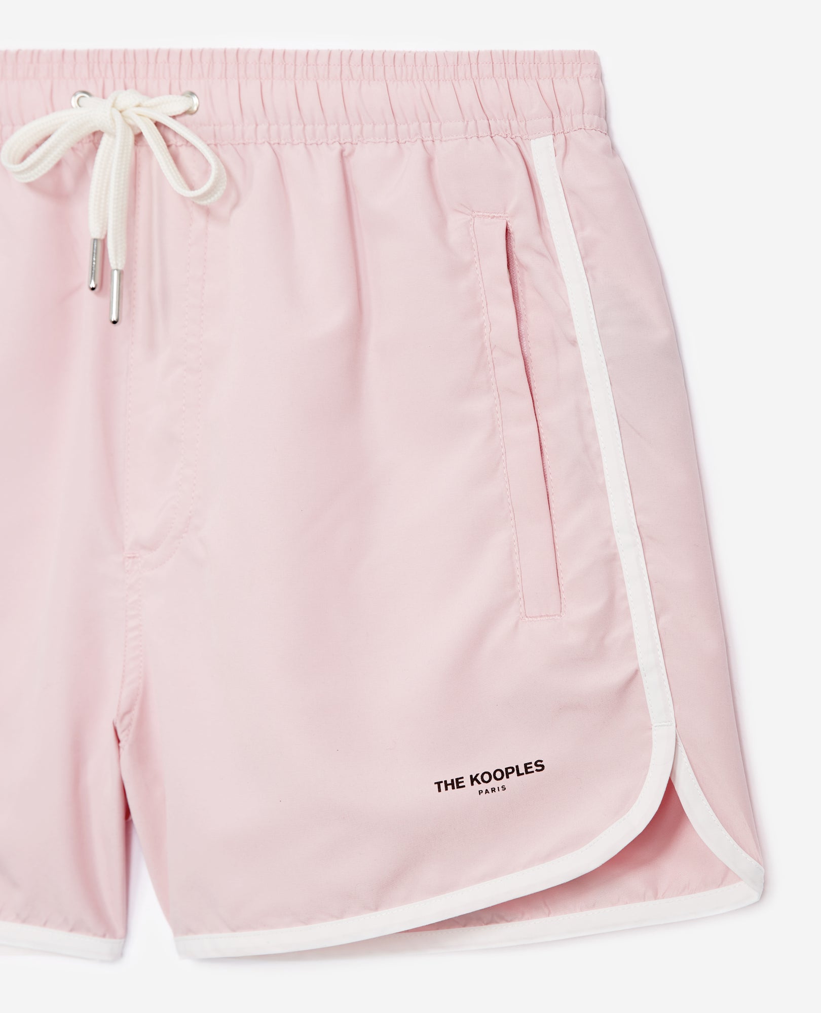 Swim Shorts With White Bands | Women | Light Pink