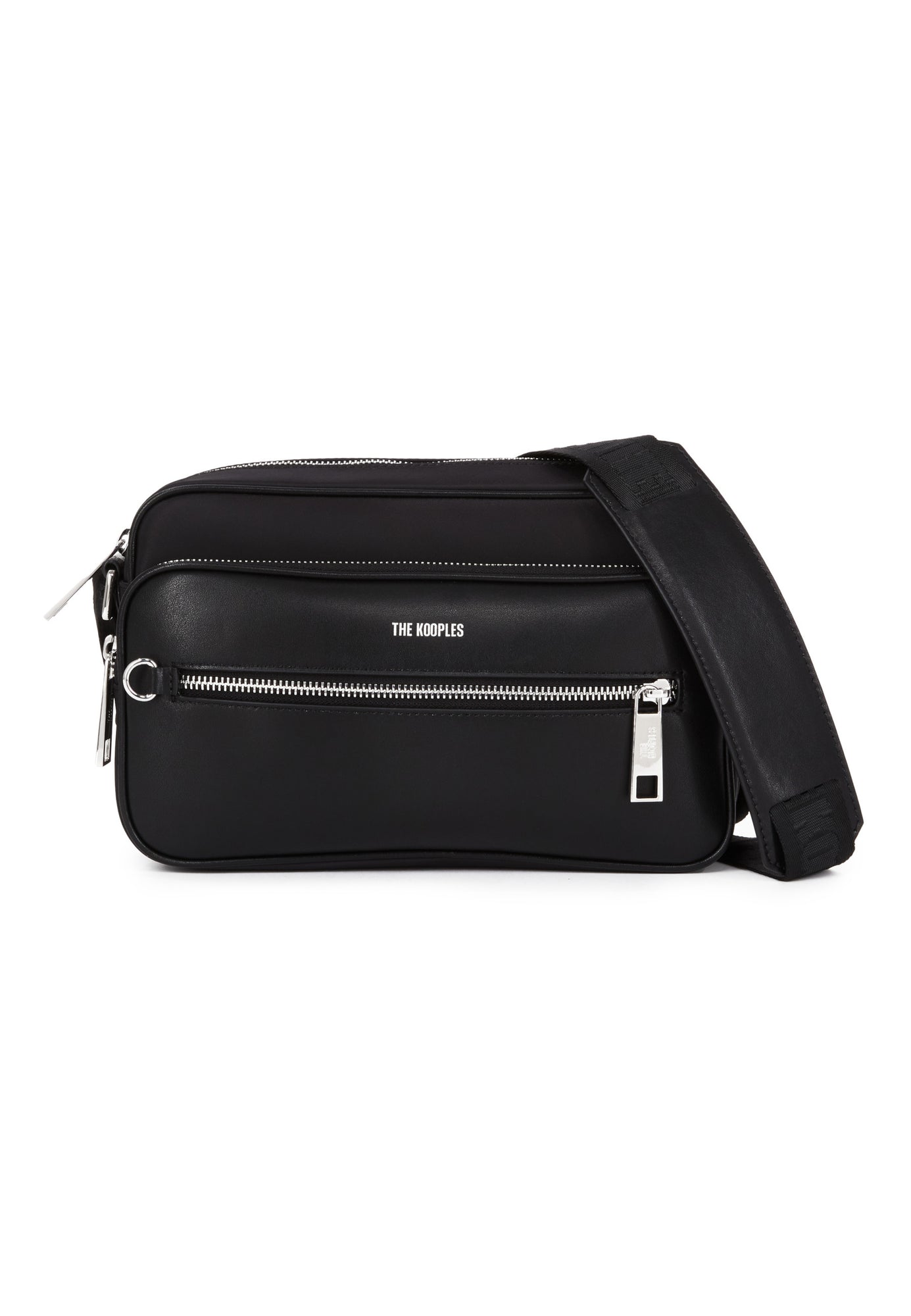 Messenger Bag In Leather And Nylon Fiber | Women | Black