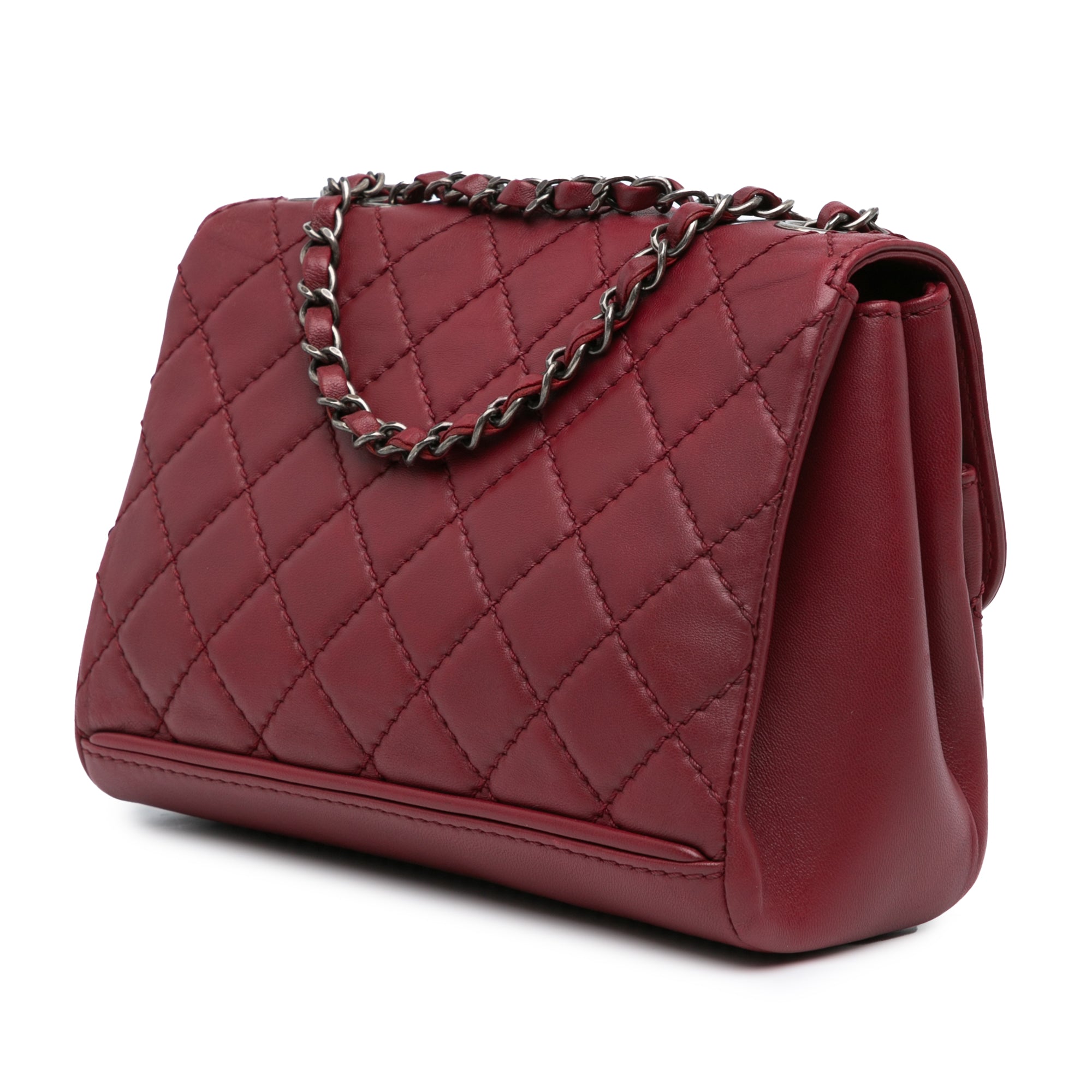 Chanel | Pre-Owned CC Quilted Lambskin Single Flap | Red