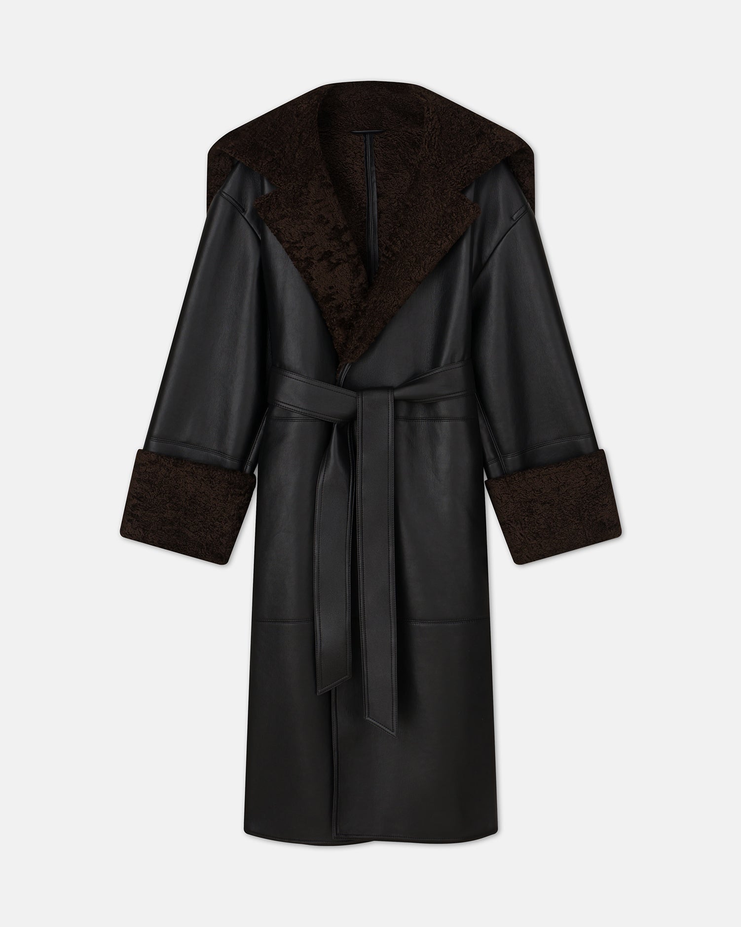 Womens | Alessi Regenerated Leather Coat | Black Brown