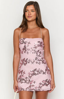 Alora Butterfly Sequin Mini Dress | Pink