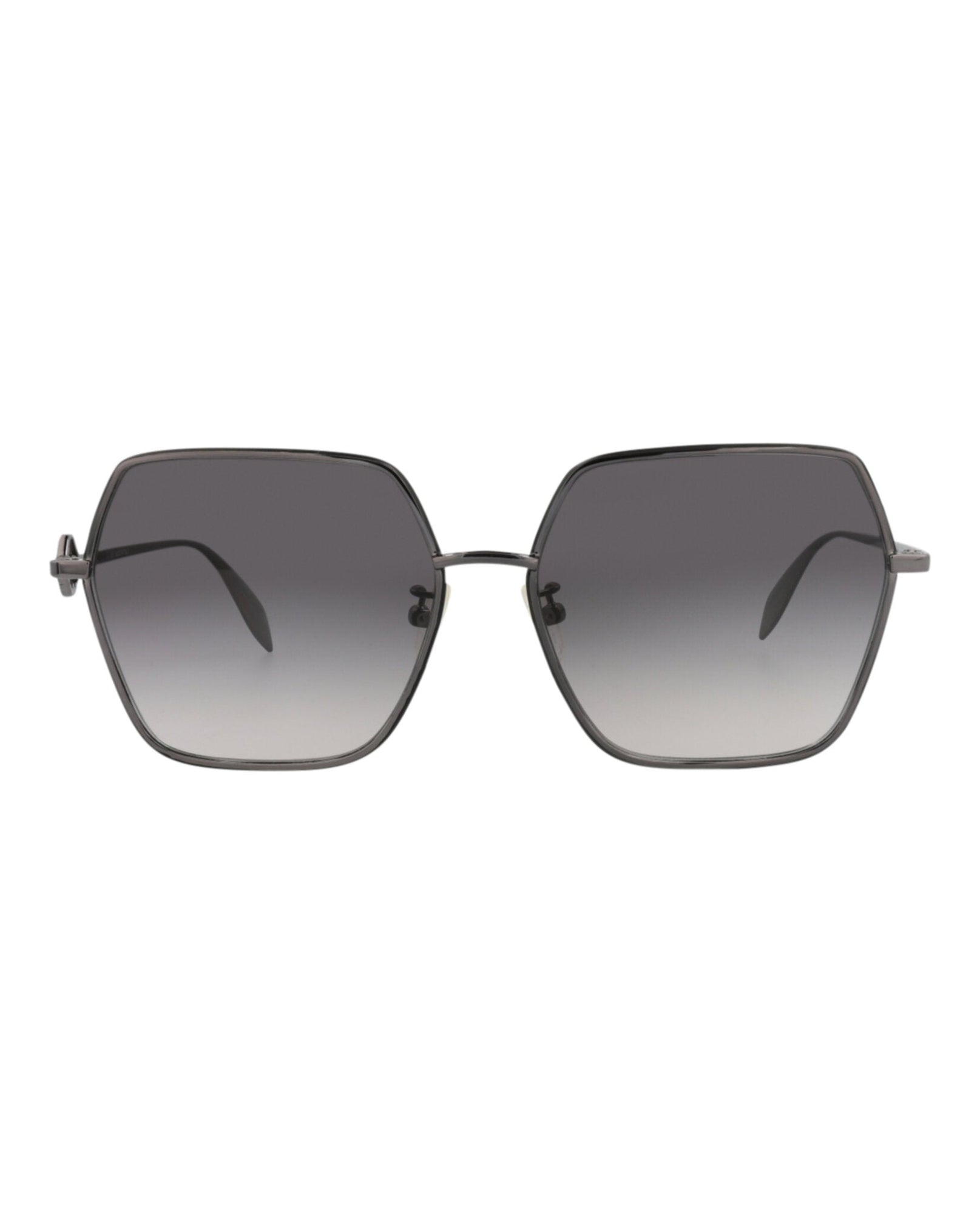 Alexander McQueen Square Metal Sunglasses | Ruthenium