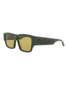 Alexander McQueen Square/Rectangle Acetate Sunglasses | Green