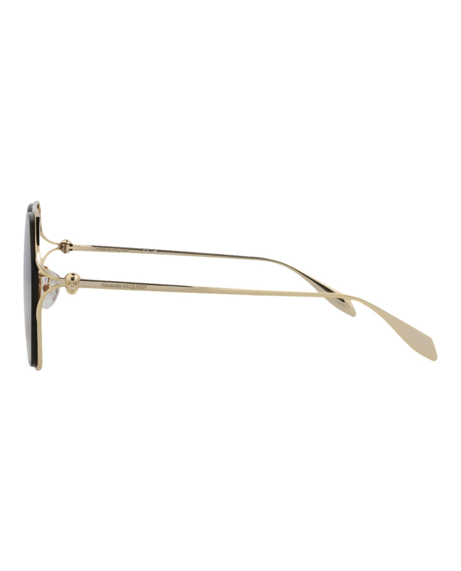 Alexander McQueen Aviator Metal Sunglasses | Gold