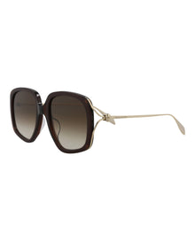 Alexander McQueen Square Acetate Sunglasses | Brown