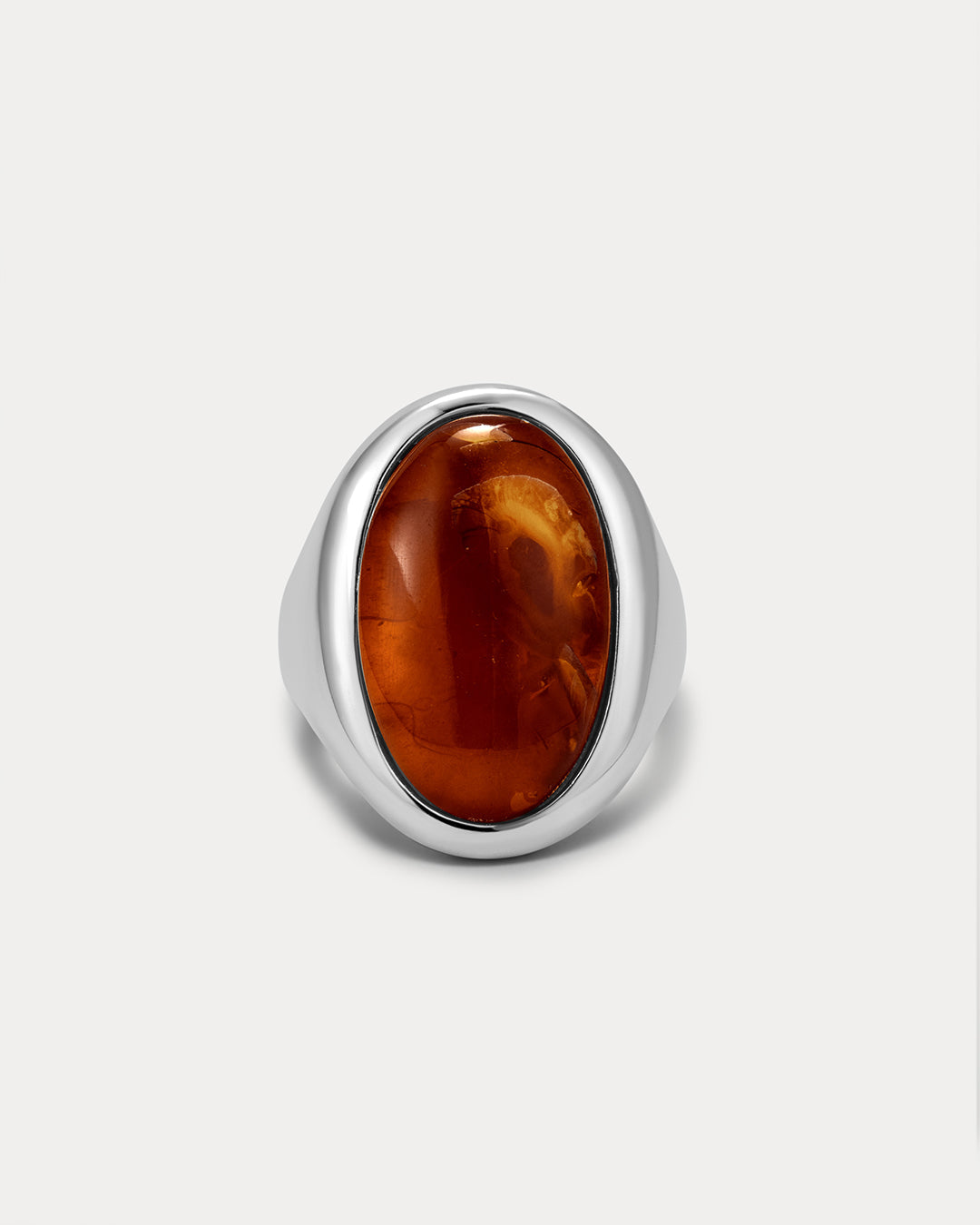 The Amber Honey Resin Statement Ring | Amber Resin | Silver