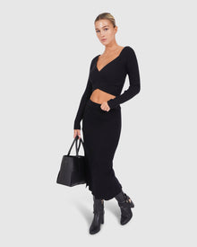 Women | All My Life Knit Midi Skirt | Black