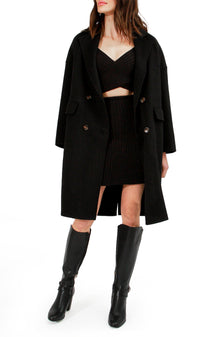 Women | Amnesia Wool Blend Oversized Coat | Black
