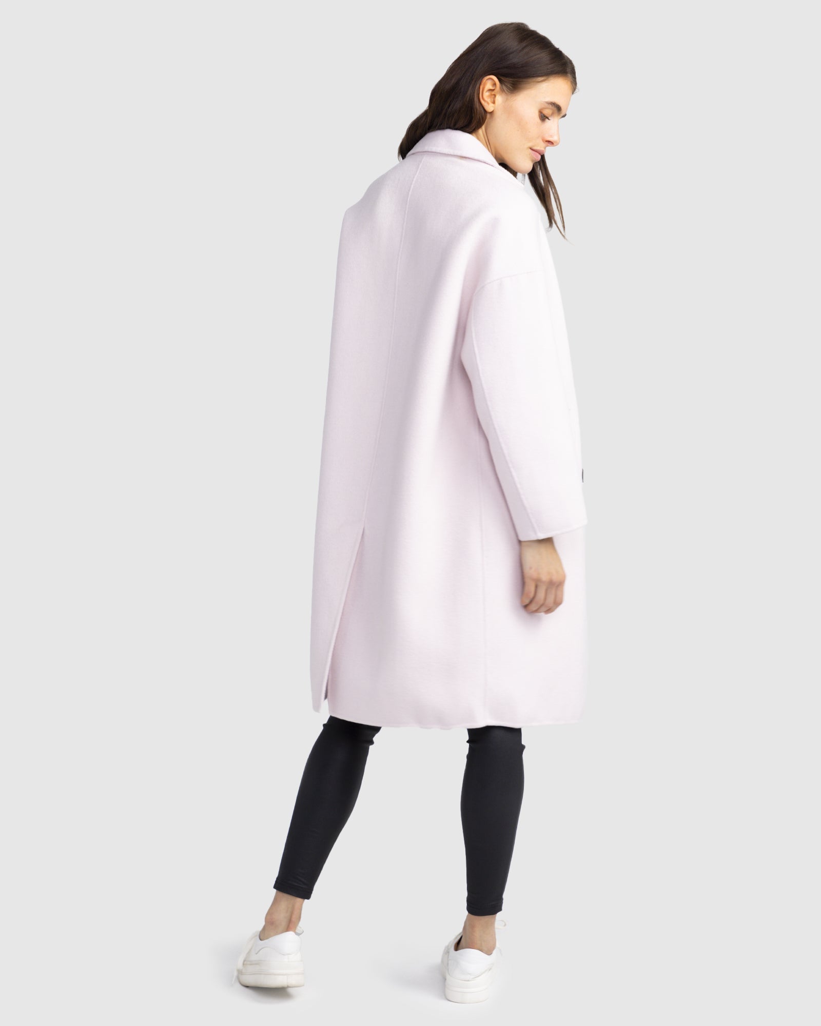 Women | Amnesia Wool Blend Oversized Coat | Pale Pink