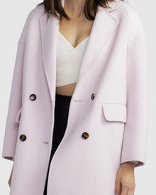 Women | Amnesia Wool Blend Oversized Coat | Pale Pink