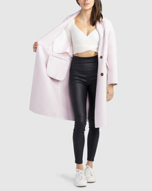 Women | Amnesia Wool Blend Oversized Coat | Pale Pink