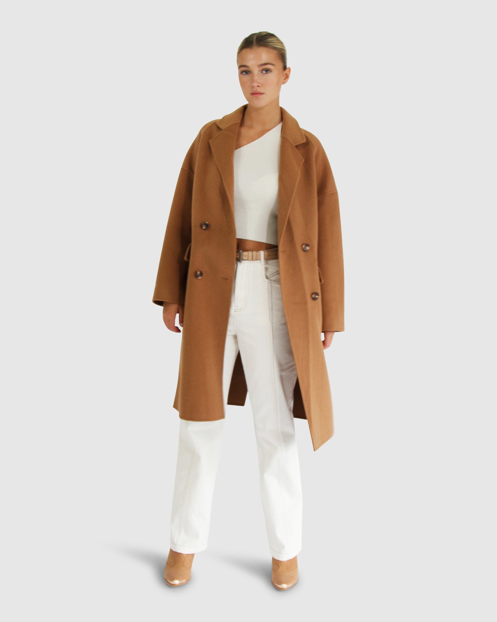 Women | Amnesia Wool Blend Oversized Coat | Camel