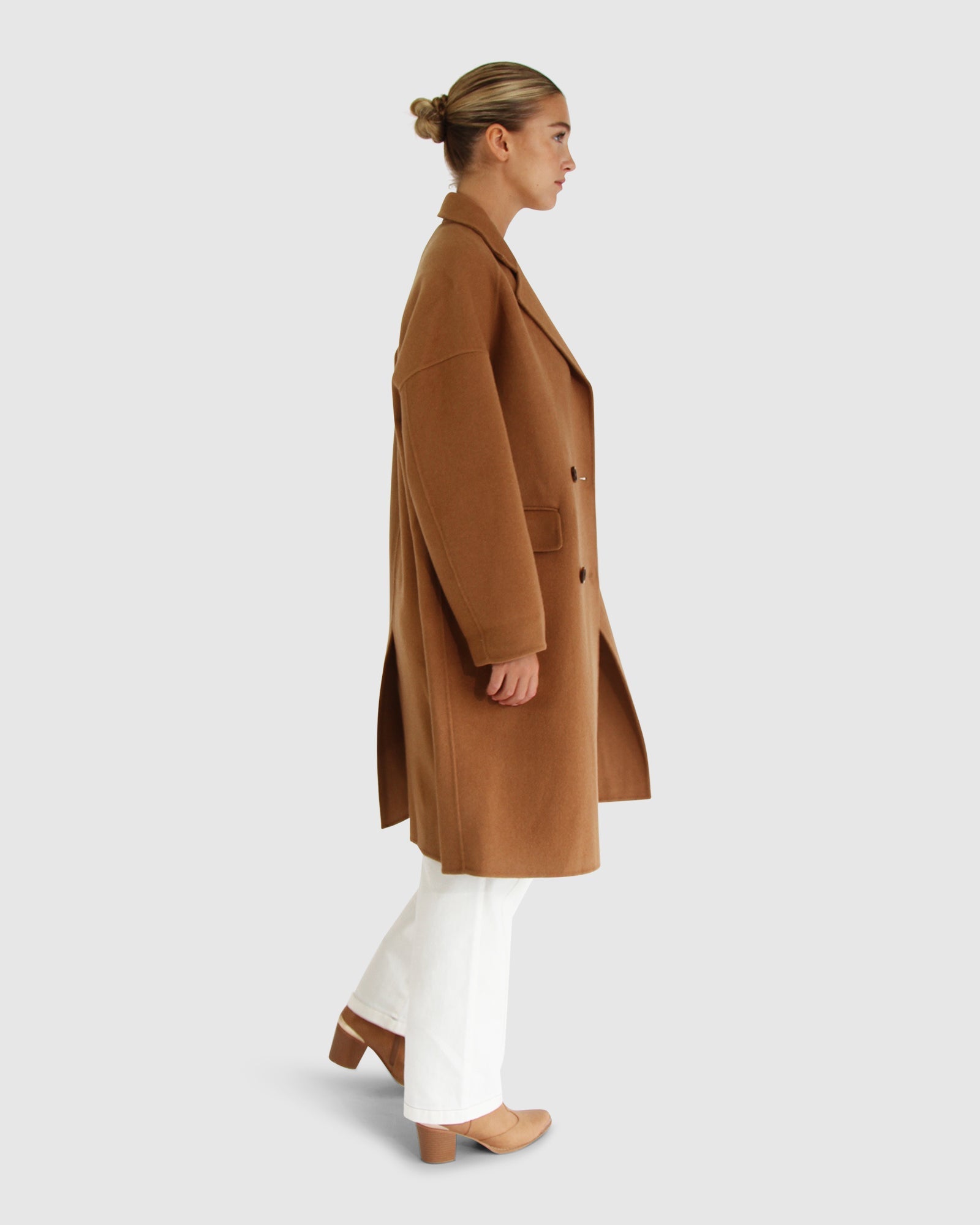Women | Amnesia Wool Blend Oversized Coat | Camel