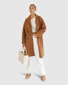 Women | Amnesia Wool Blend Oversized Coat | Camel