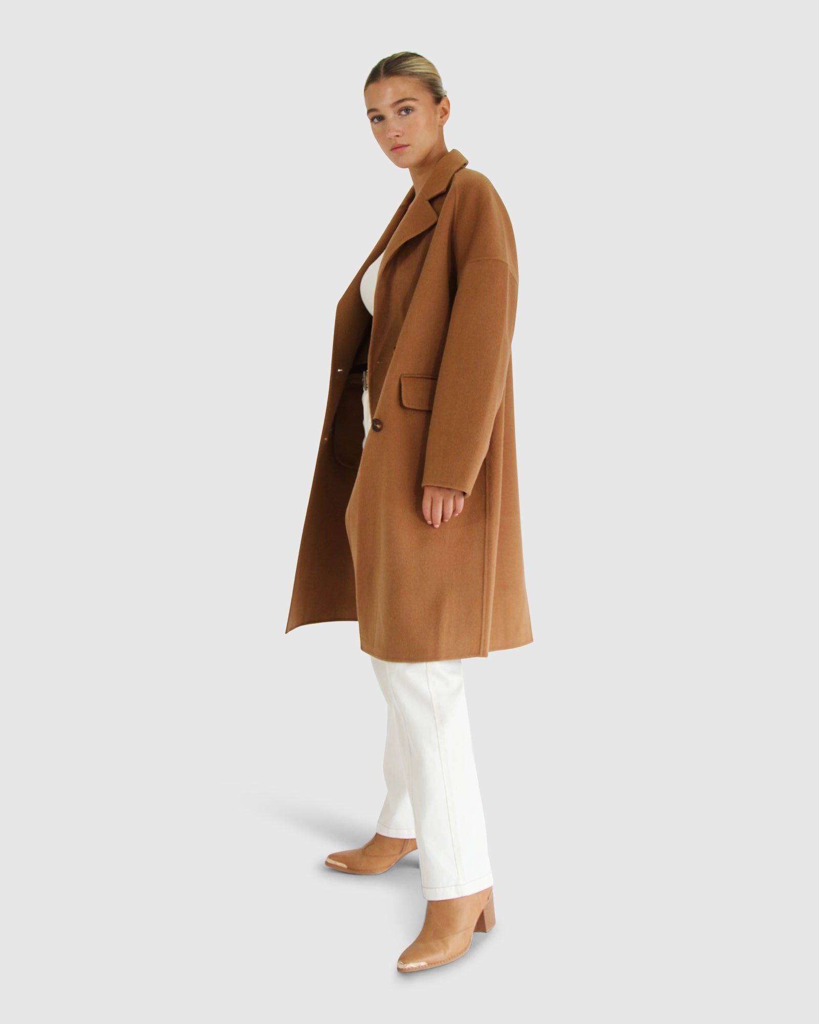 Women | Amnesia Wool Blend Oversized Coat | Camel