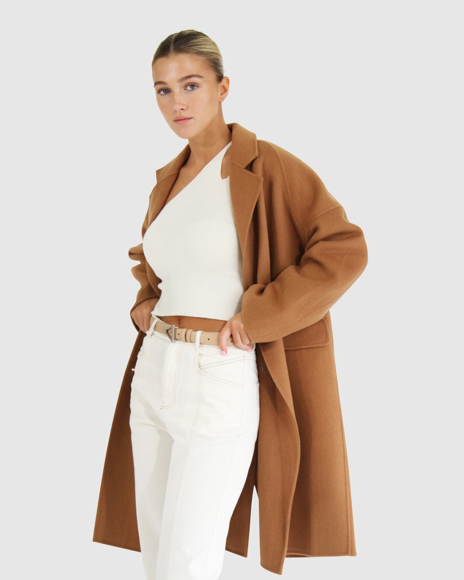 Women | Amnesia Wool Blend Oversized Coat | Camel