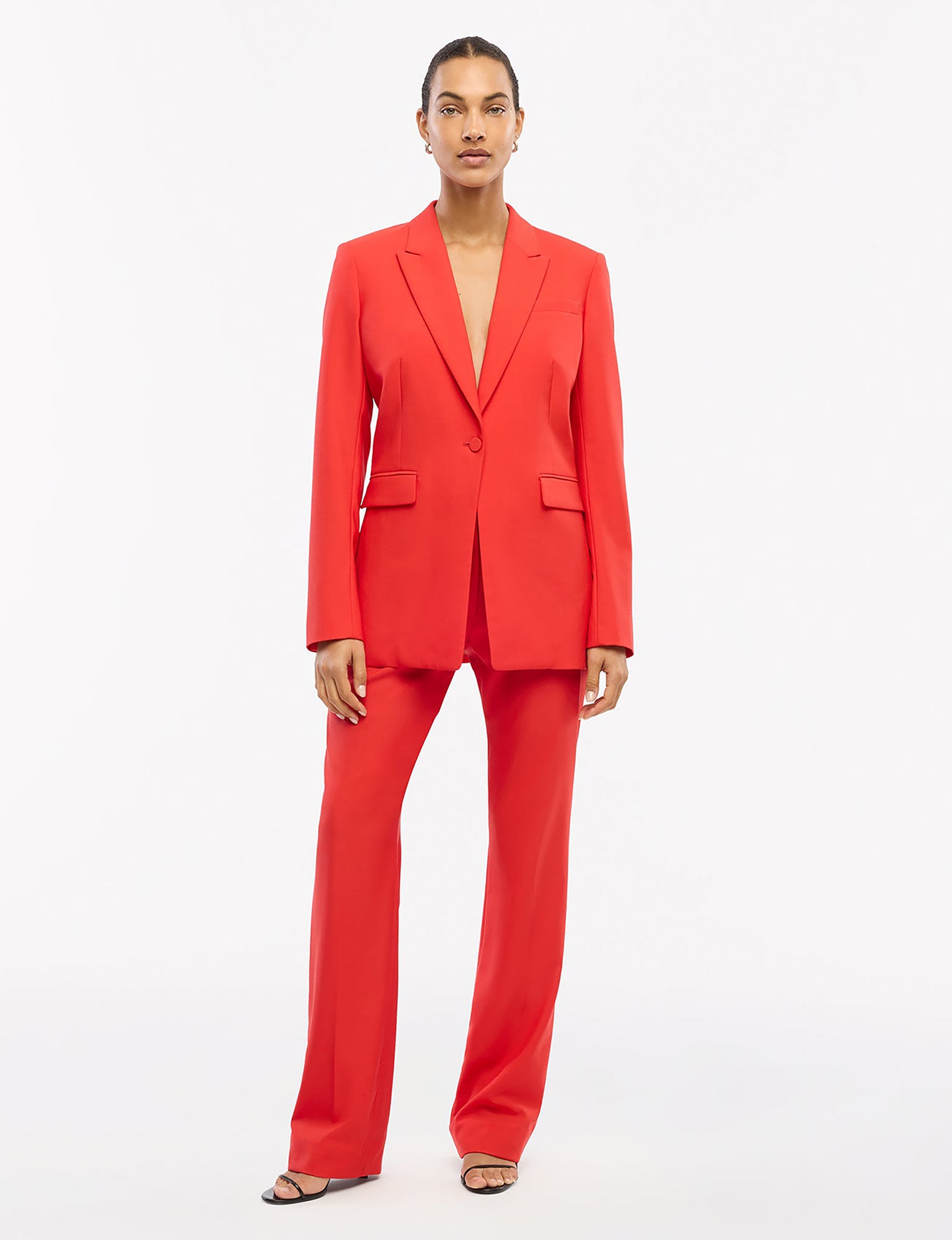 Women | Single Button Jacket | Fire Red