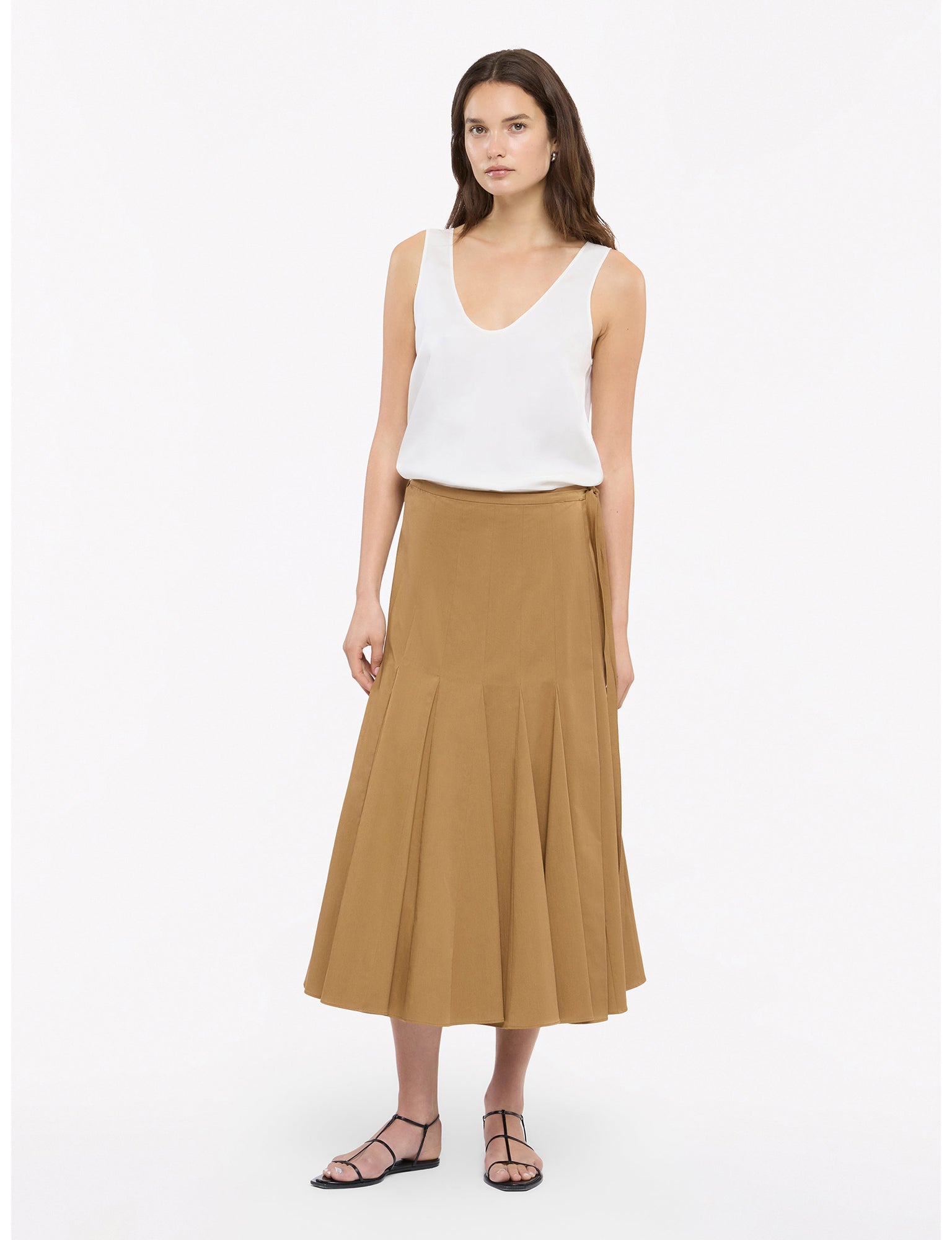 Women | Panel Wrap Skirt | Toffee