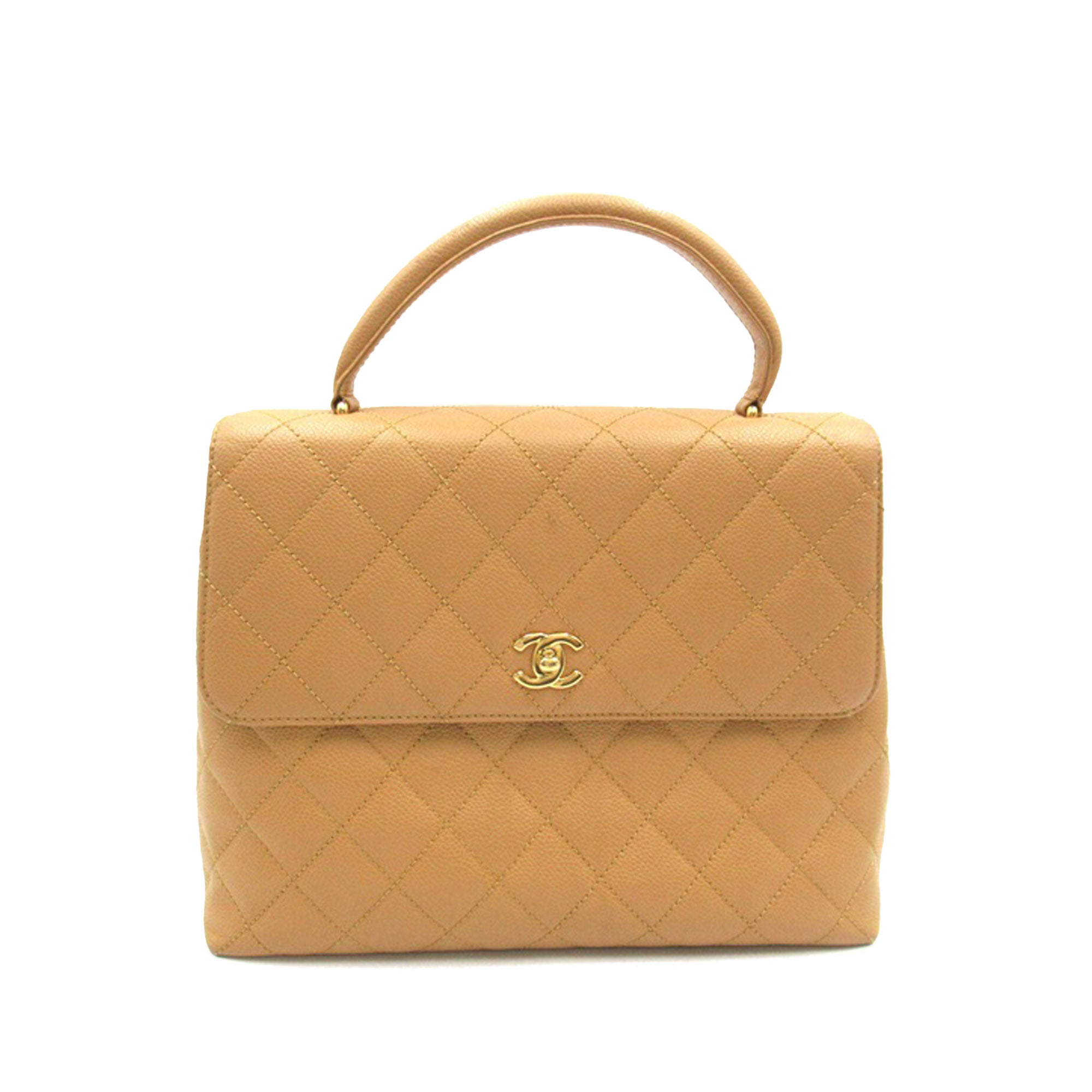 Chanel | Pre-Owned Caviar Kelly Top Handle Bag | Brown/Light Brown