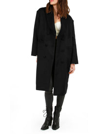 Women | After Party Wool Blend Qulited Lining Coat | Black