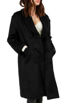 Women | After Party Wool Blend Qulited Lining Coat | Black