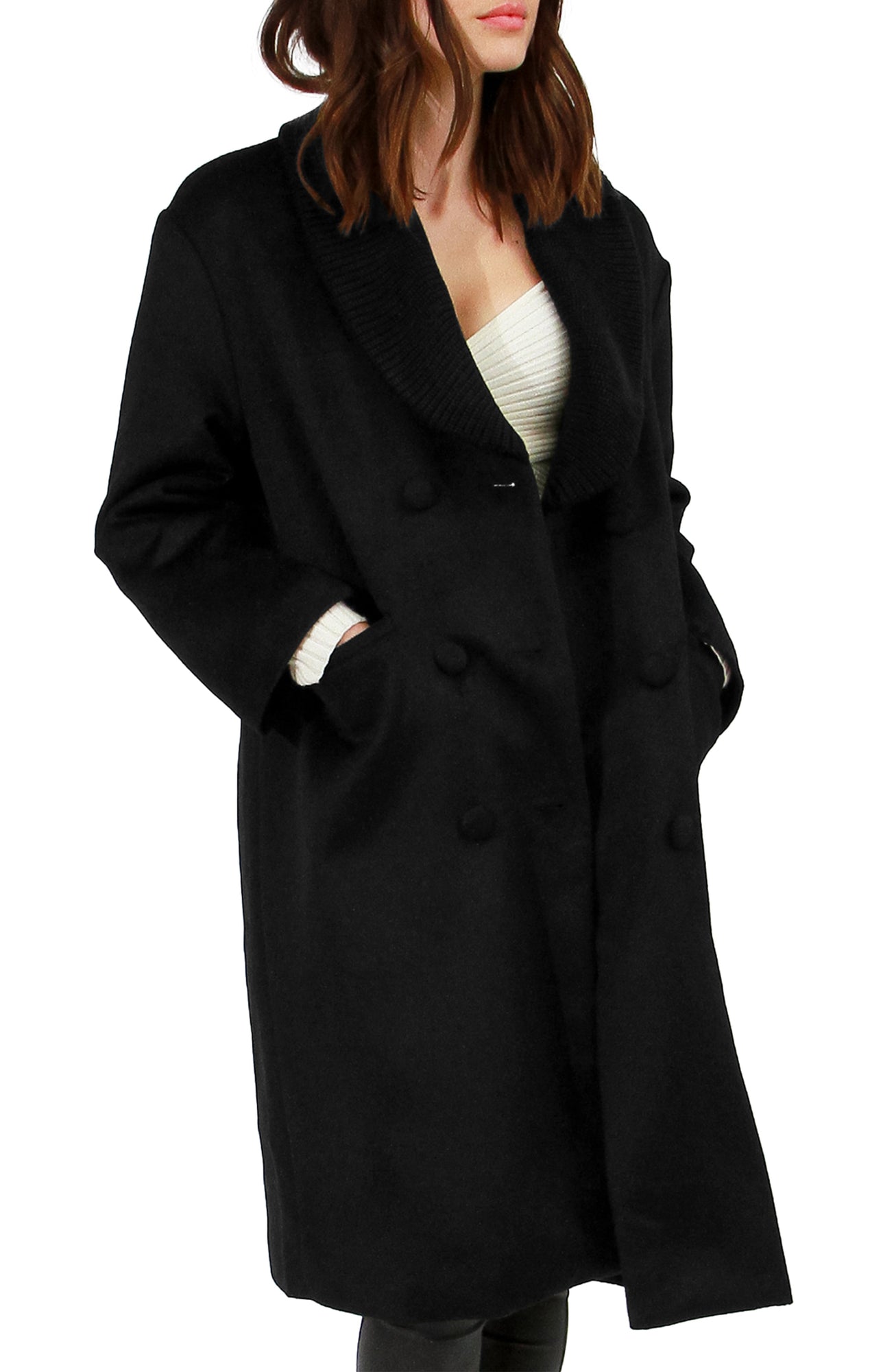 Women | After Party Wool Blend Qulited Lining Coat | Black
