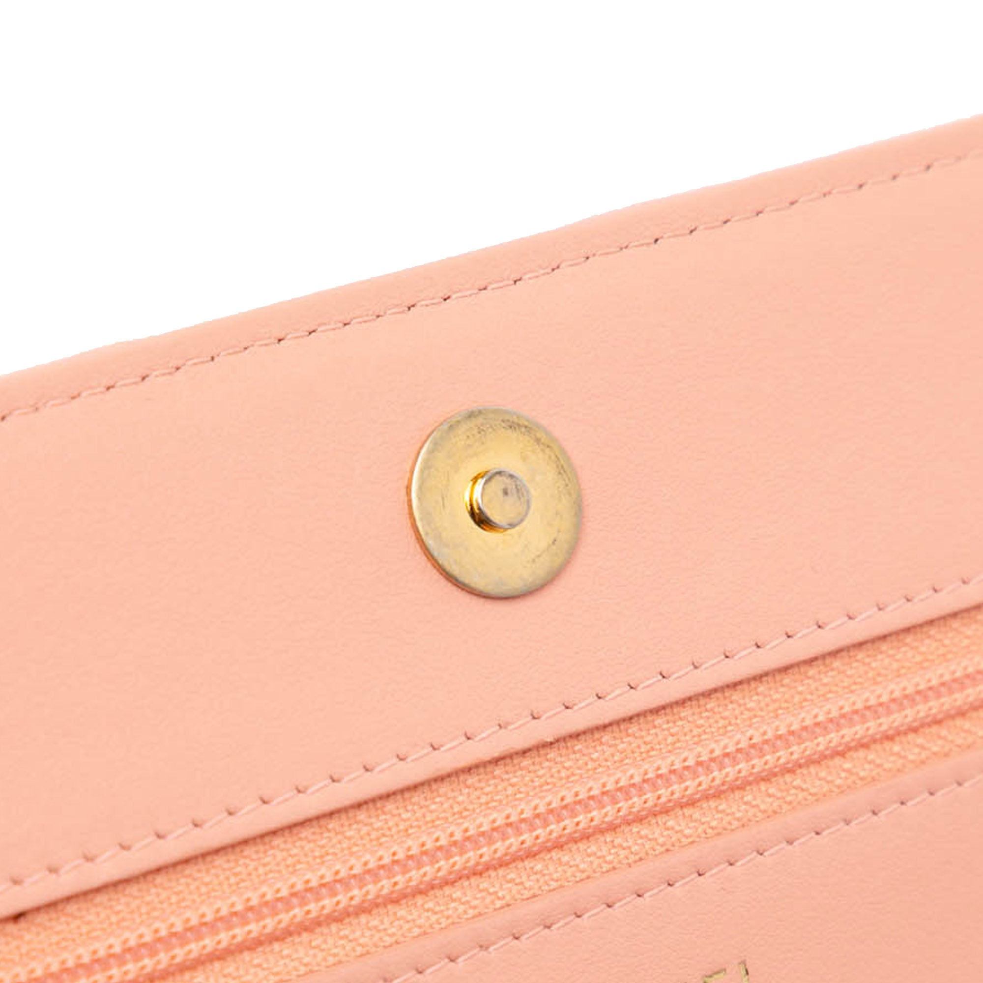 Chanel | Pre-Owned Quilted Caviar Boy Wallet on Chain | Pink/Salmon