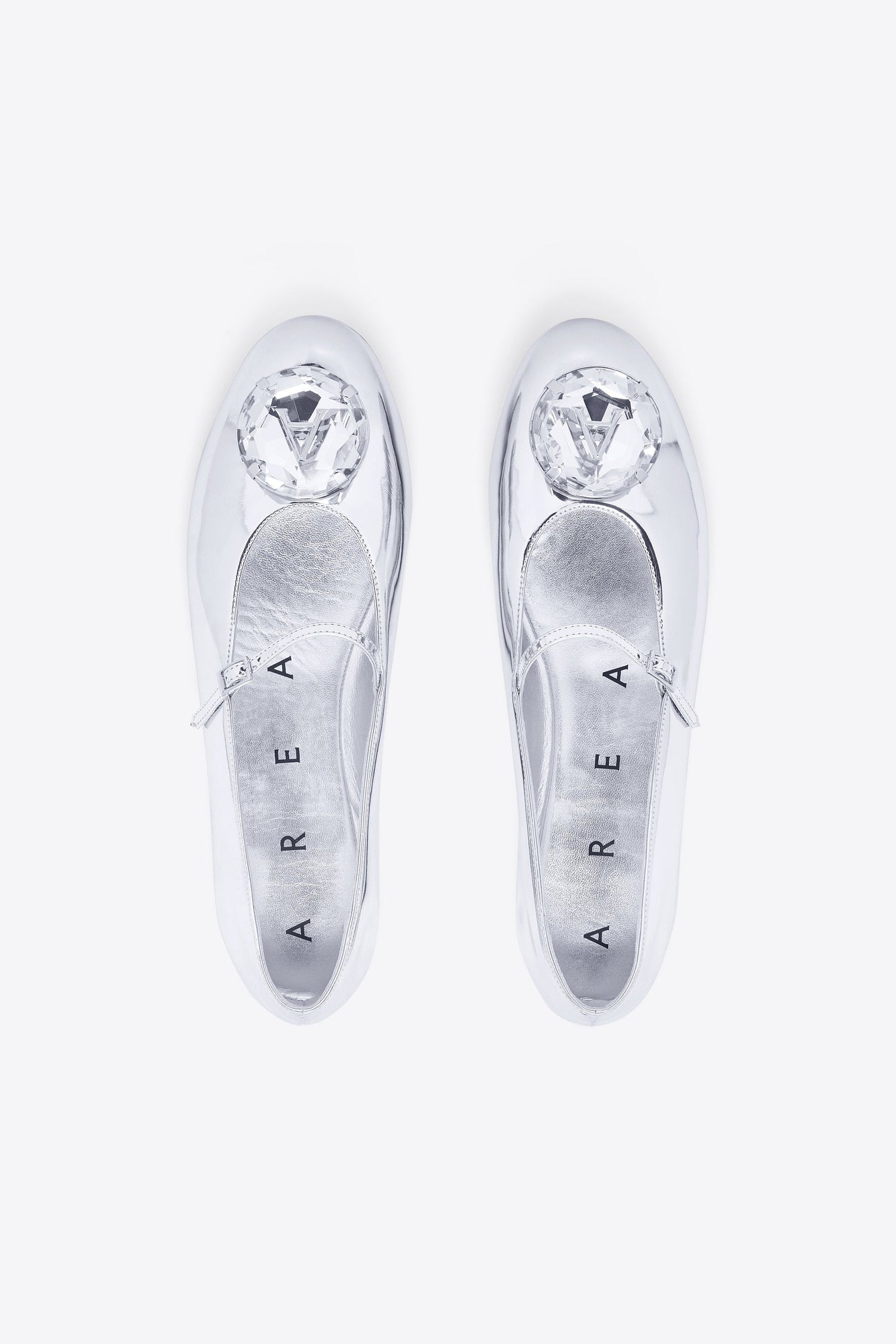 Jumbo Crystal Ballet Flat | Silver