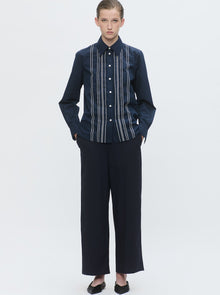 Arletty Embroidered Shirt | Navy