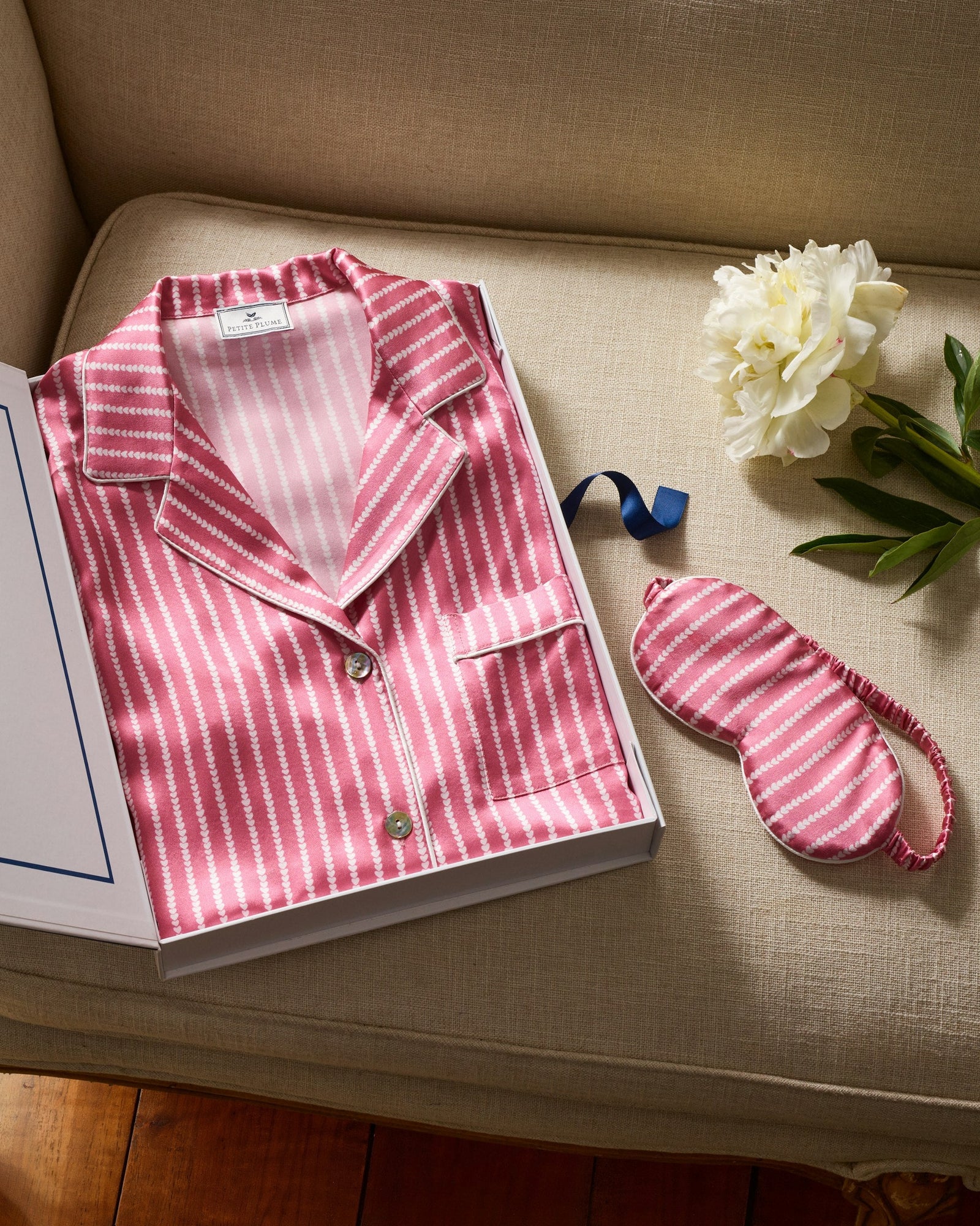 Womens | Silk Pajama Set | Love Lines