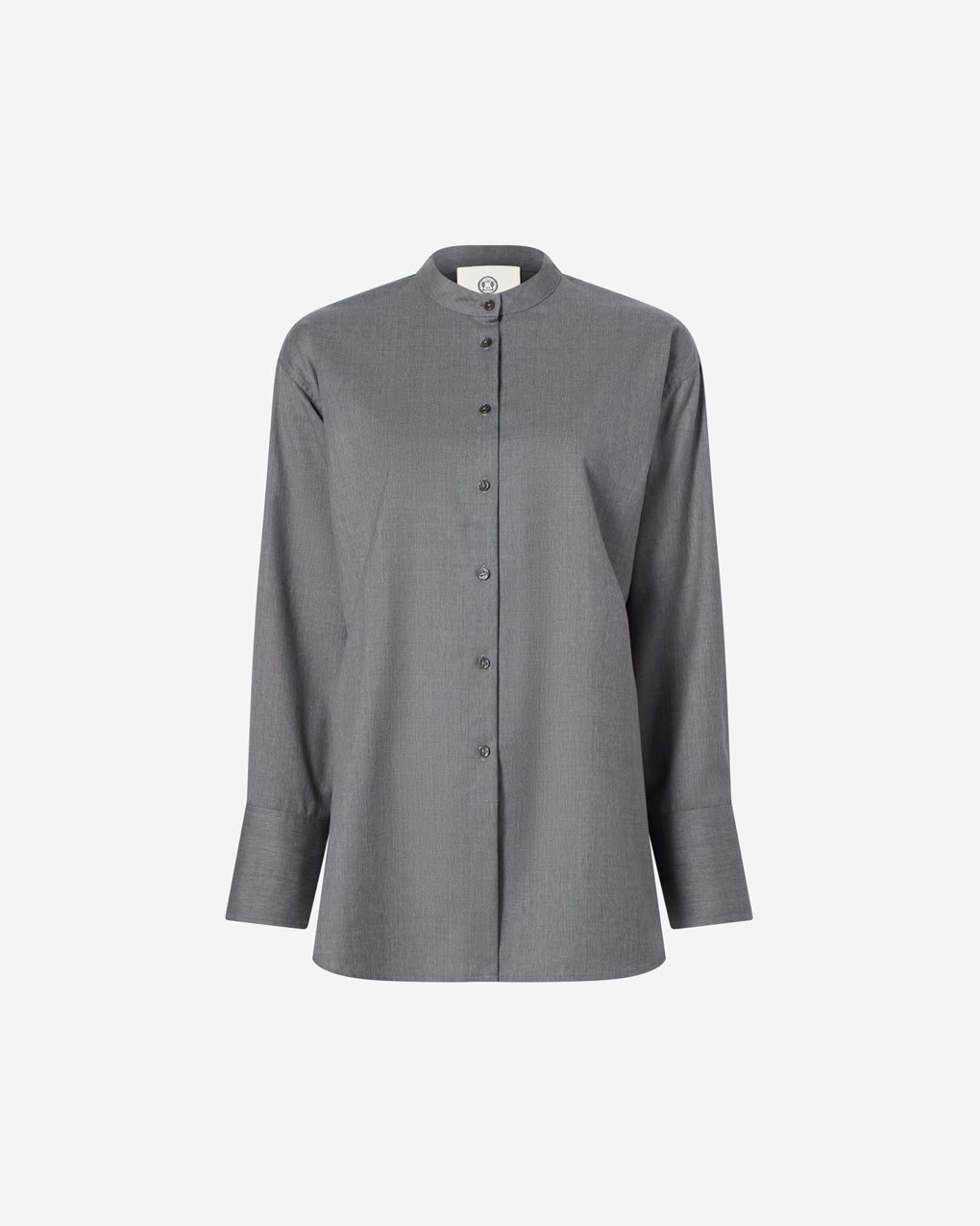Womens | The Oversized Shirt in Lightweight Melange Wool | Light Grey
