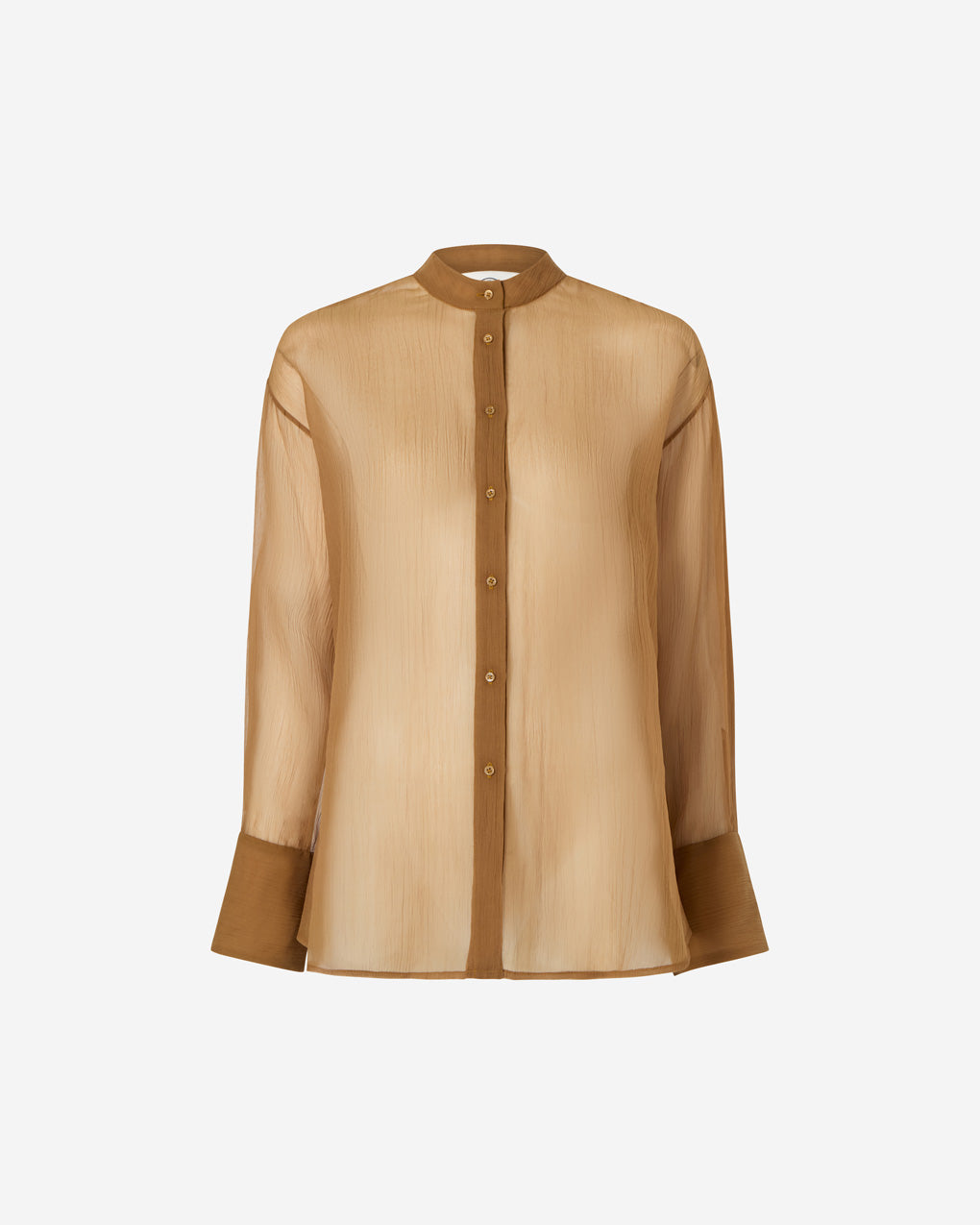 Womens | The Oversized Shirt in Starched Chiffon | Bronze