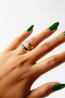 The Reflector Double Band Ring (Elaluz X Argento Vivo) | Gold