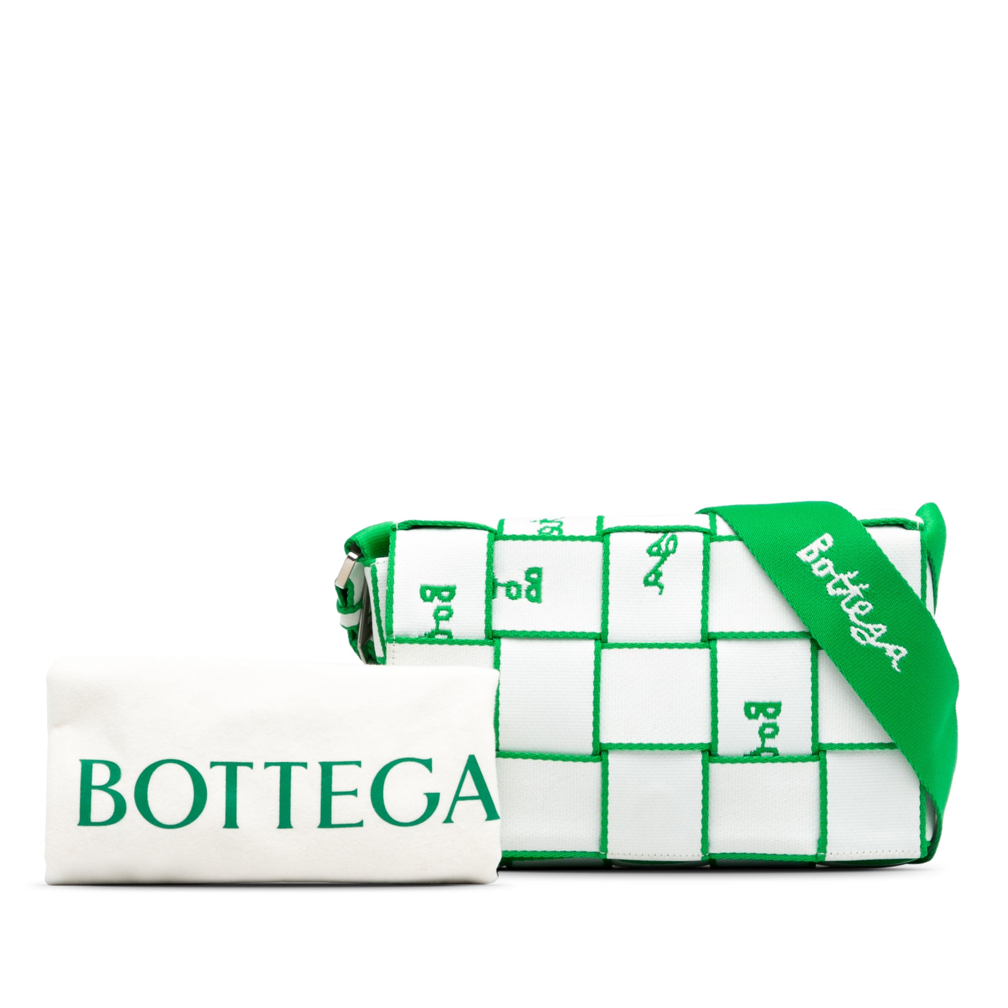 Bottega Veneta | Pre-Owned Canvas Intrecciato Webbing Cassette Crossbody | White