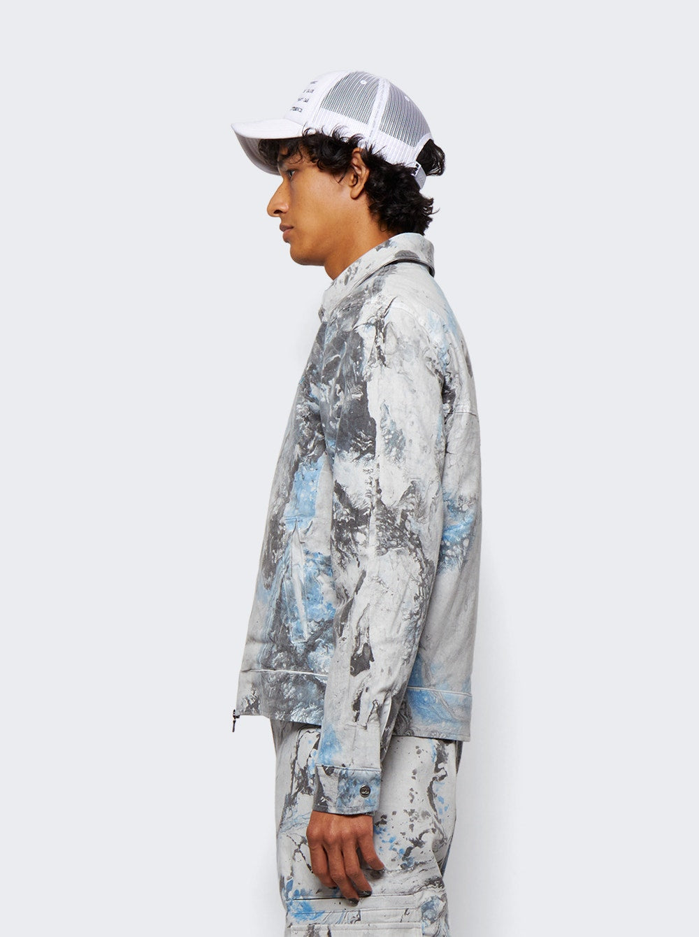 Men | NAHMIAS | Padded Zip Jacket White Marble