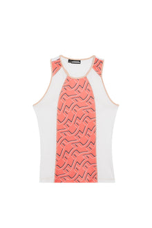 Miriam Print Top in Outline Bridge Wave Coral by J.Lindeberg