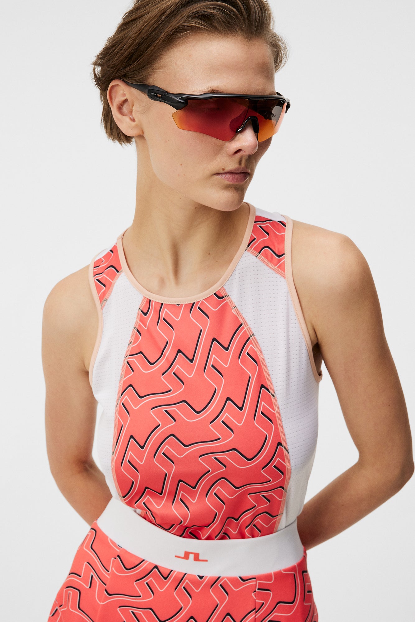 Women | Miriam Print Top | Outline Bridge Wave Coral