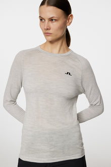 Women | Bella Wool LS T-Shirt | Light Grey Melange